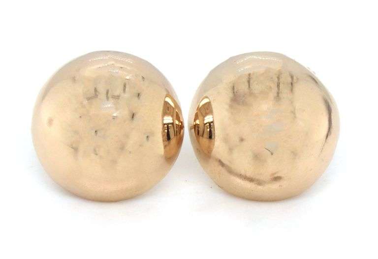14kt Yellow gold button earrings