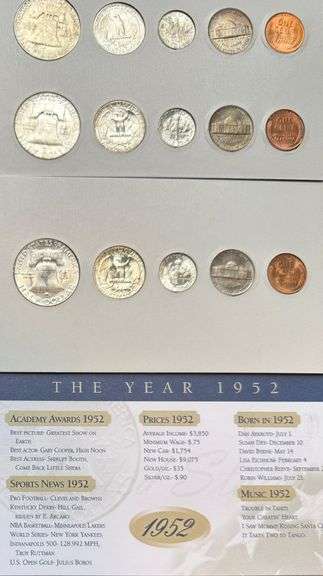 Vintage 1952 BU Year Set.