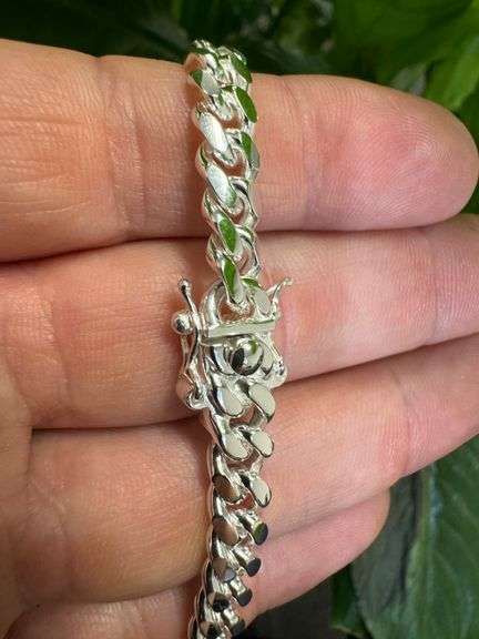 Sterling Silver Solid Miami Cuban Link Chain 6.8mm 925 Italy Box Lock Necklace 24"