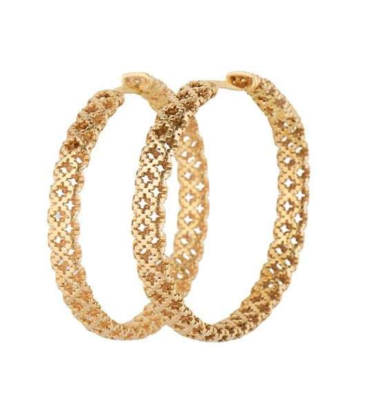 Gucci Diamantissima Braided Style Hoop Earrings in 18K