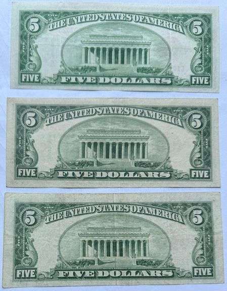 1928 1928 E F $5 US Notes