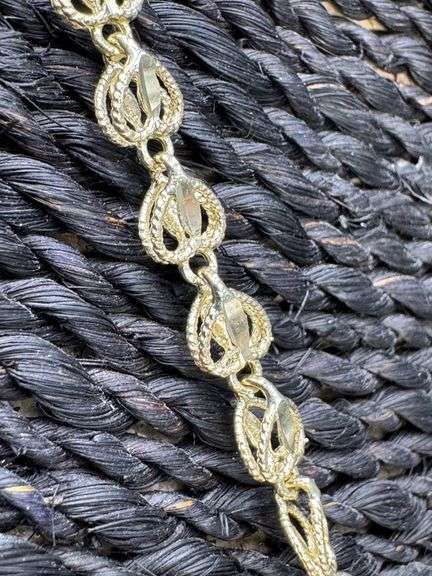 10k Yellow Gold Extremely Unique Diamond Cut Heart Chain 20 Inch