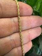 10k Yellow Gold Diamond-Cut Solid Rope Link Chain 2.5mm Necklace 18"
