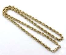 14KT Yellow gold rope chain necklace