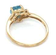 10kt Yellow gold blue topaz heart shaped ring