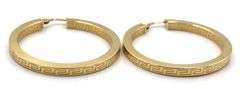 Italian 14kt Yellow gold Versache style hoop earrings