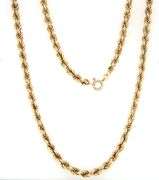 14kt Yellow gold rope chain necklace