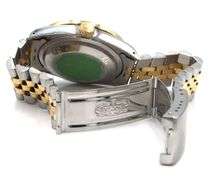 Rolex date just 36mm 2-tone aftermarket red dial and diamond bezel in Jubilee bracelet watch
