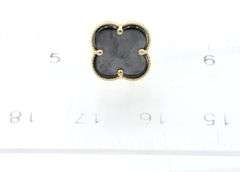 Precious 14K Yellow Gold Black Onyx Clover Stud Earrings