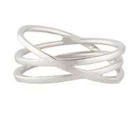 0.50ctw Diamond Triple Row Crossover Ring in 18K