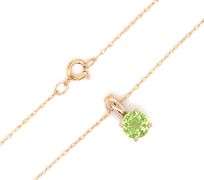14kt Yellow gold 0.55ct Peridot pendant on chain