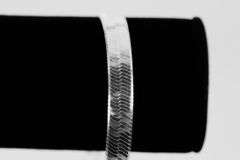 Sterling Silver Flexible Herringbone Bracelet 7mm Solid 925 Italian Chain 8"
