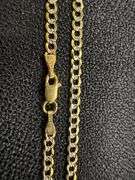 10k Yellow Gold Solid Pave Curb Link Chain 3.2mm Necklace 18"