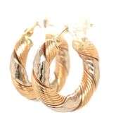 14kt Two tone gold hoop earrings