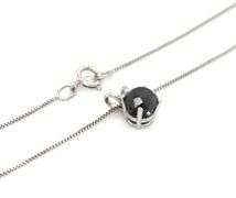 14kt White gold 0.45ct black diamond pendant on chain