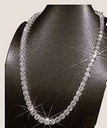White Gold Plate Huge 61 Cttw Lab Simulated Diamond Tennis Necklace