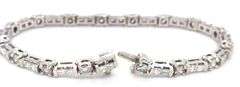 18kt White gold 4.50ctw princess and round brilliant cut diamond link bracelet