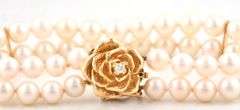 Vintage Tiffany & Co. Pearl Double Row Strand Bracelet in 14K W/Box