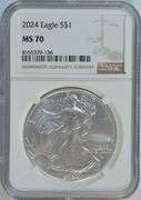 NGC MS70 graded 2024 $1 Silver Eagle from West Point Mint (W)