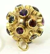 Delightful 18K Yellow Gold Multi Gemstone Pendant