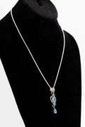 .925 Sterling Silver Pendant w/ Blue Topaz & Amethyst Gemstones