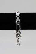 Men's 10.9mm Solid .925 Sterling Silver Flat Figaro Chain Link Italy Bracelet 9" inch