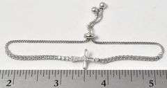 CZ Gemstone Cross Bracelet in Sterling Silver