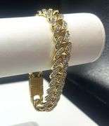 14 Kt Gold Plated 34.5 Gram Cuban Curb Link Bracelet
