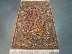 Vintage Silk & Gold Hereke Rug 2.1x3.4