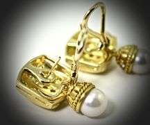 High-End Adaptable 18K Diamond and Pearl Earrings
