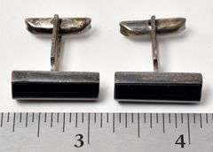 Black Onyx Cufflinks in Sterling Silver