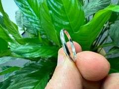 10k White Solid Gold 2mm Domed Plain Men's Women's Wedding Band Size 11