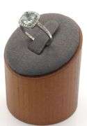 14kt White gold cushion Prasiolite diamond halo cocktail ring