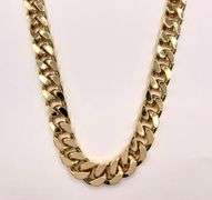 Huge Limited 240 Grams MLB 14 Kt Gold Plated Curb Link Chain Necklace.