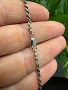 Sterling Silver Diamond-Cut Oxidized Rope Chain 2.5mm 925 Antiqued Bracelet Anklet 8"