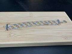 Italian Four Strand Gold Plated Sterling Silver Bracelet in 7"