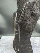 Sterling Silver 925 Italy  5 Piece Layered Chain Set 36",24",22",18",16"