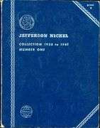 Album of 66 Jefferson Nickels 1938-1961-D w/War Nickels