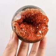 Orange Amethyst Quartz Geode Sphere
