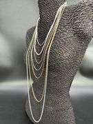 Sterling Silver 925 Layered Chain Set Italy 6 Chains 18", 20", 22", 24", 30", 36"