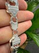 Men's 15.5mm Solid .925 Sterling Silver Flat Curb Chain Link Italy Necklace 24" inch
