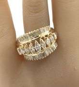 14kt Yellow gold 1.75ctw marquise diamond wide band