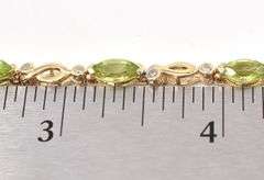 Precious 5.48CTW Marquise-Cut Peridot Gemstone & Diamond Bracelet in 14K Yellow Gold Over Sterling S