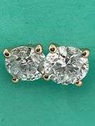 BRAND NEW 4.00 CARATS LAB GROWN DIAMOND STUDS. 14K YELLOW GOLD