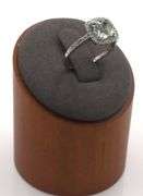 14kt White gold cushion Prasiolite diamond halo cocktail ring