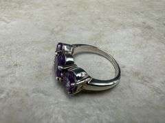 Sterling Silver Natural Gemstone Amethyst Ring Size 6