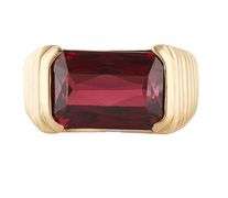 5.90ct Radiant Cut Rhodolite Garnet Solitaire Ring in 14K