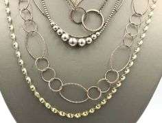 Vintage 925 sterling silver group lot of 7 chain necklaces