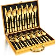 30-Piece Gold Stainless Steel Silverware Set
