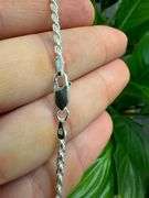 Sterling Silver Diamond-Cut Rope Chain 2.5mm Solid 925 Italy New Bracelet 7"